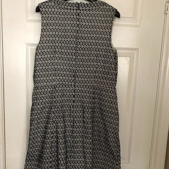 J. Crew Fit & Flare Black & White Dress Sz 12 - Picture 2 of 3